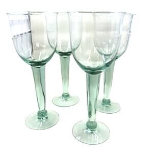 Set Of 4 La Mediterranea, Wine ,Water Goblets,Recycled‎